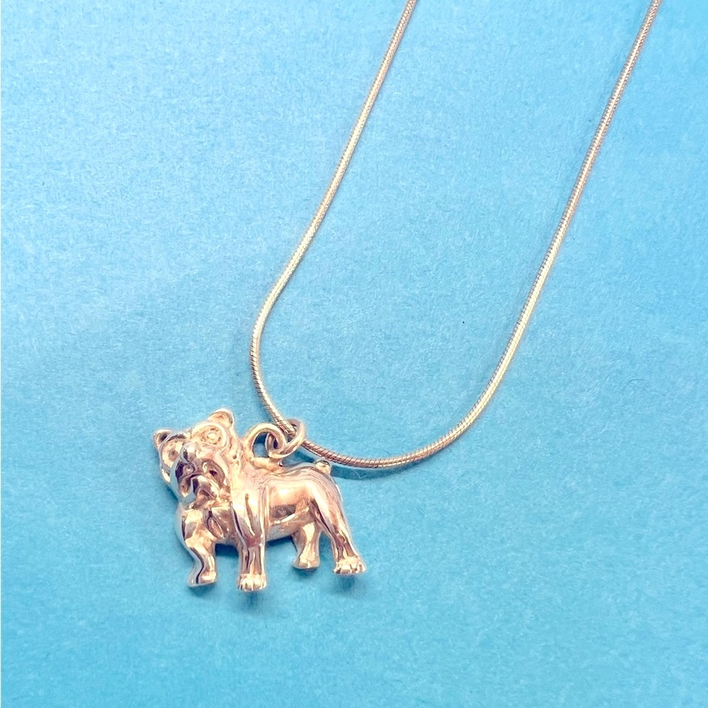 NWOT Bulldog Sterling Silver Pendant Necklace
